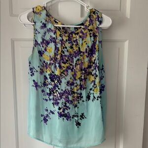 Talbots Floral Sleeveless Blouse - Blue and Purple